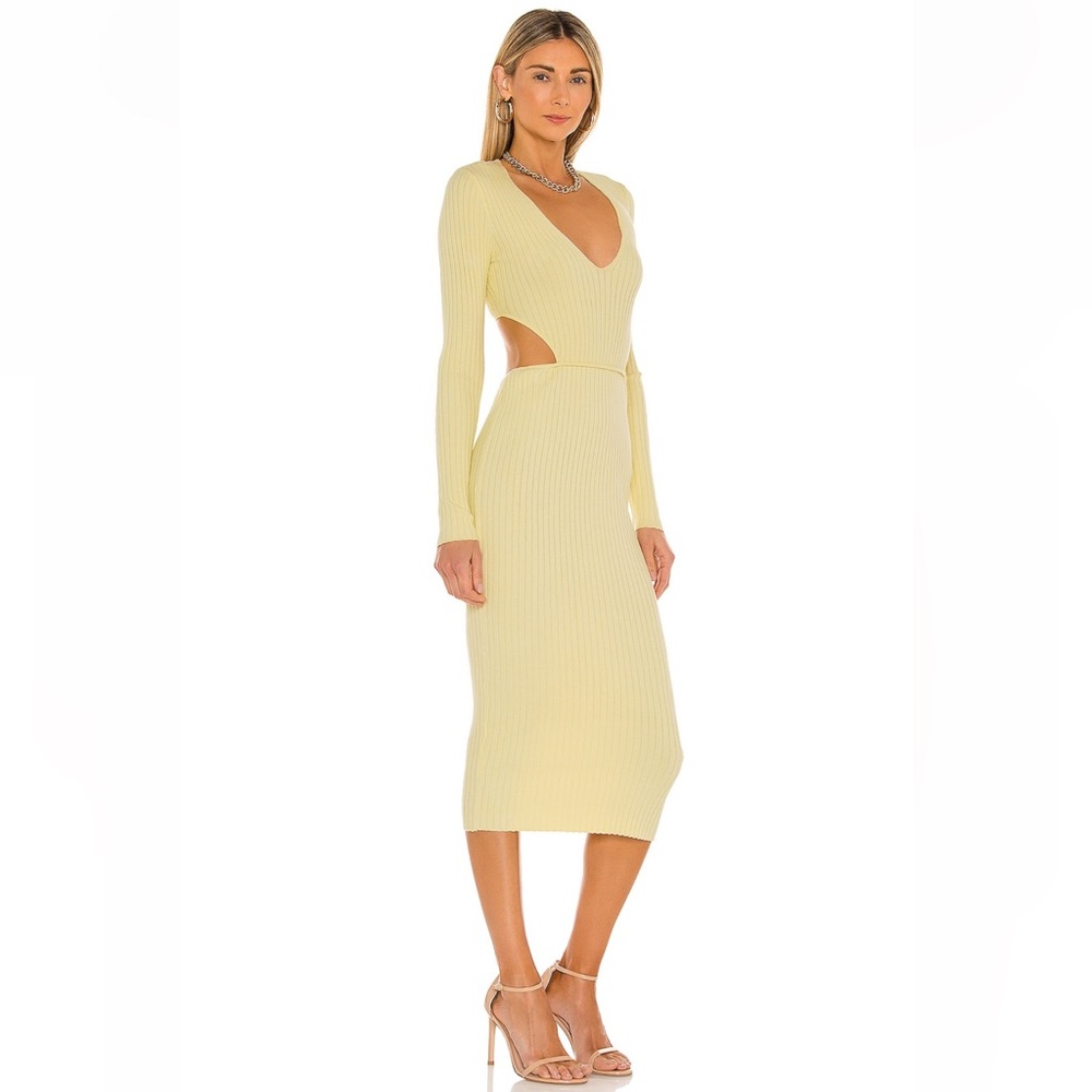 Yellow Camila Coehlo ribbed dress